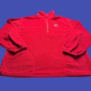 Nebraska Cornhuskers Quarter Zip Fleece 2XL Red Embroidered Huskers Pullover
